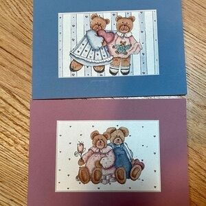 Y2K Vintage! Two Hand Painted Artwork Matted Signed By Artist